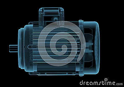 Electric motor with internals Stock Photo