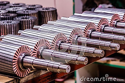 The electric motor rotor parts Stock Photo