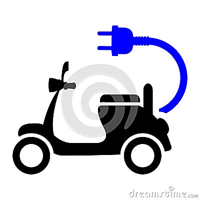 Electric Motorcycle Icon Vector Illustration