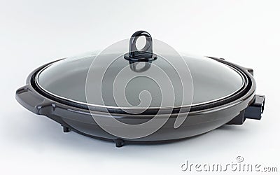Electric nonstick pan isolated on white Stock Photo