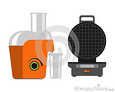 Electric orange juicer isolated on white background Vector Illustration