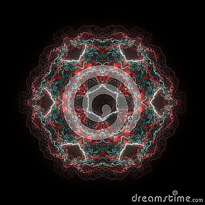 Electric organic sacred geometry mandala digital art Stock Photo