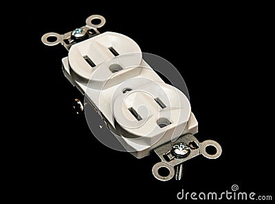 Electric Outlet Wall Socket Plug Receptacle Stock Photo