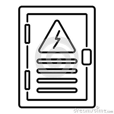 Electric panel box icon, outline style Vector Illustration