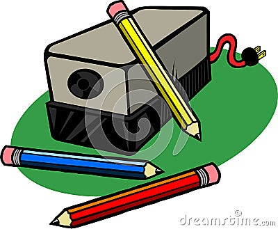 Electric Pencil Sharpener Cartoon Illustration