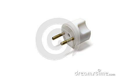 Electric plug for European outlet. isolated, clipping path Stock Photo