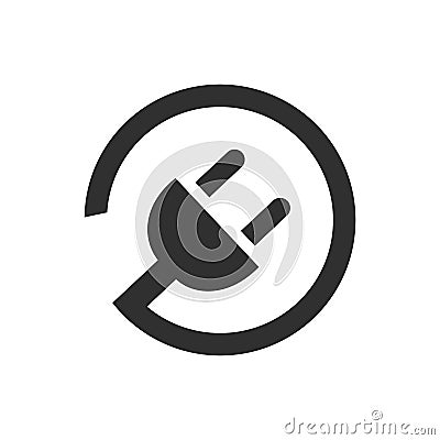 Electric plug icon with cord â€“ vector Vector Illustration