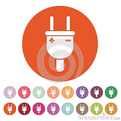 The electric plug icon. Electric Plug symbol. Flat Vector Illustration