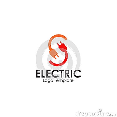 Electric plug in logo design vector template Vector Illustration