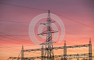 Electric poles Stock Photo