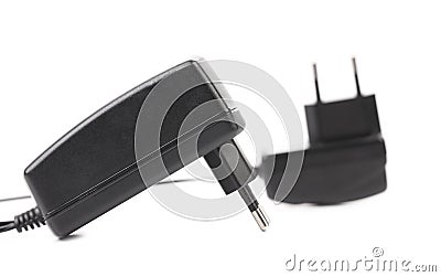 Electric power adapters. Close up. Stock Photo