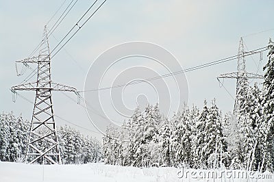 Electric power line Stock Photo