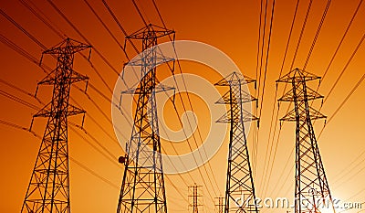 Electric Power Lines Stock Photo