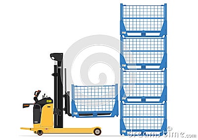 Electric reach stacker Vector Illustration