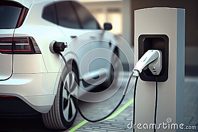 Electric refueling of the future for cars Stock Photo