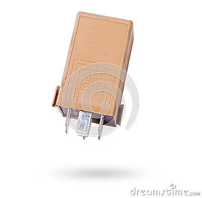 Electric relay, Electrical Auxiliary Relay, Coil Power Relay, magnetic contactor, 12v auto part isolated on white background Stock Photo