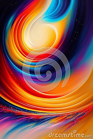 Electric Rhapsody abstract painting captures the electrifying energy Stock Photo