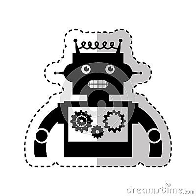 Electric robot avatar character Vector Illustration
