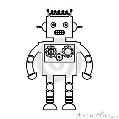 Electric robot avatar character Vector Illustration