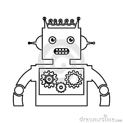 Electric robot avatar character Vector Illustration