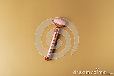 electric roller face massager, skin care concept Stock Photo