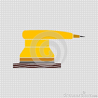 Electric sander icon. For floor and wooden planks sanding â€‹sandpaper. Isolated vector clipart. Vector Illustration