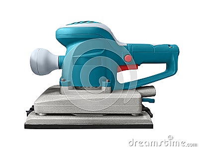 Electric sandpaper tool isolated on white background. Electrical sanding machine isolated on white background Stock Photo