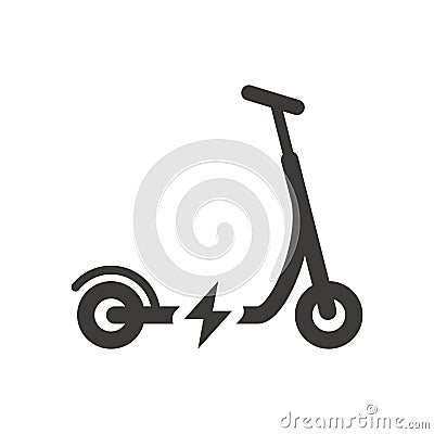 Electric scooter black vector icon Vector Illustration