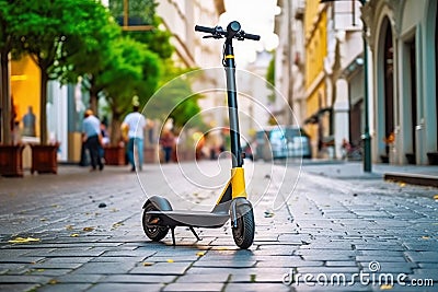 Electric scooter, eco alternative transport, AI Generated Stock Photo