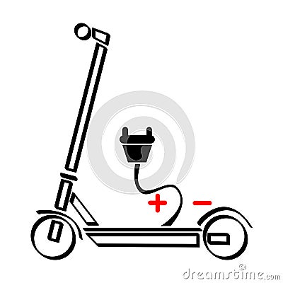 Electric scooter vector sign recharge Stock Photo