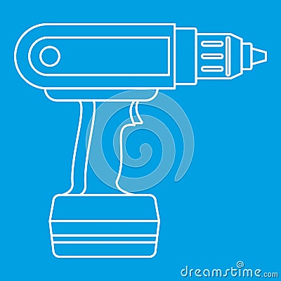 Electric screwdriver drill icon outline Vector Illustration