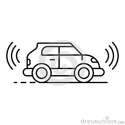 Electric self driving car icon, outline style Vector Illustration