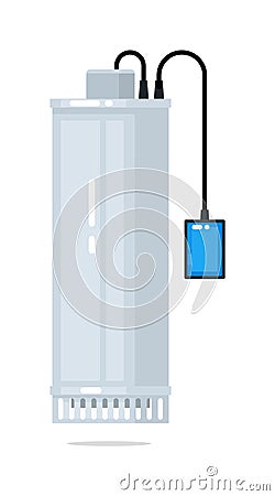 Electric sewage sump pump equipment isolated Vector Illustration