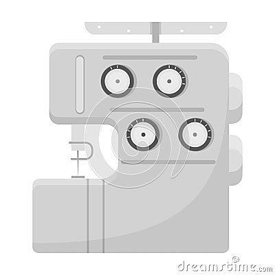 Electric sewing machine, overlock. Sewing and equipment single icon in monochrome style vector symbol stock illustration Vector Illustration
