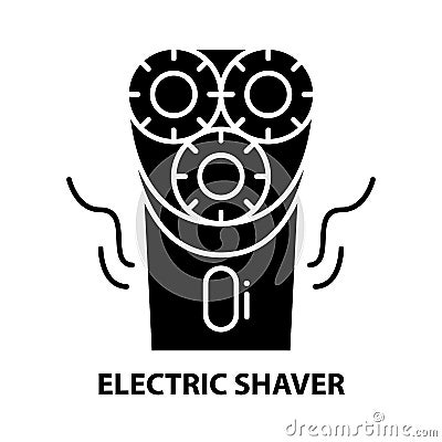 electric shaver icon, black vector sign with editable strokes, concept illustration Cartoon Illustration