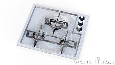 Electric slide-in convection range top view. Kitchen Stove, 3D render Stock Photo