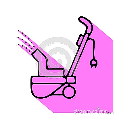 Electric snow blower flat line icon. Vector sign of snow Vector Illustration