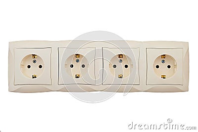 Electric sockets Stock Photo