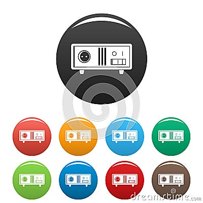 Electric stabilizer icons set color Vector Illustration