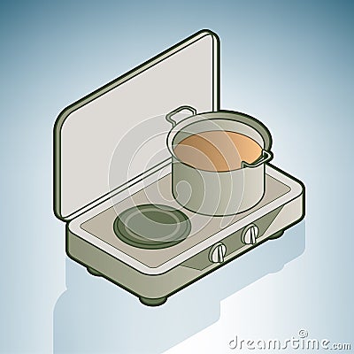 Electric Stove Vector Illustration