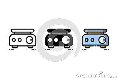 Electric stove as a portable kitchen equipment Vector Illustration