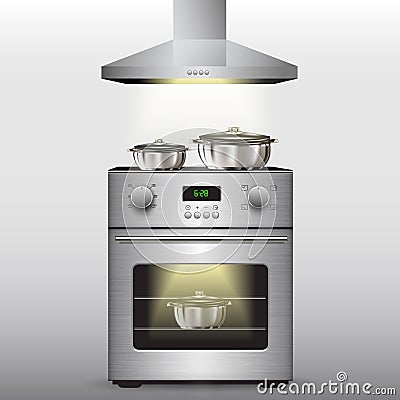 Electric stove Vector Illustration