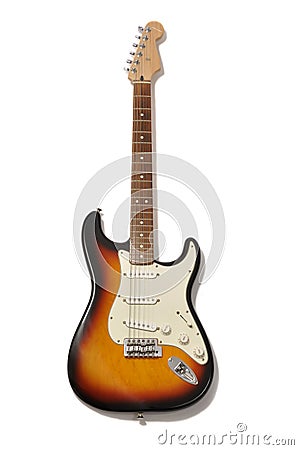 Electric Sunburst Guitar Isolated Stock Photo