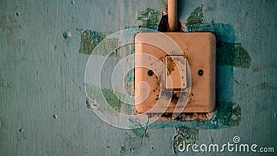 Electric switch at home that still works Stock Photo