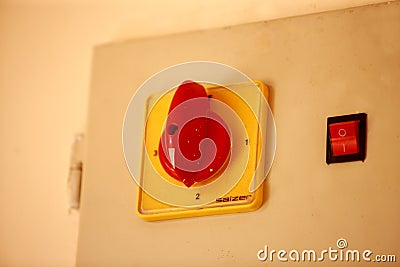 Electric switch in the wall Stock Photo