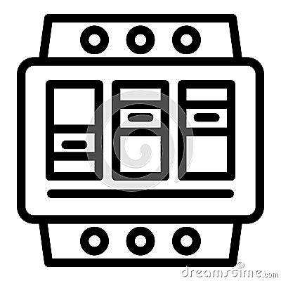 Electric switchboard icon, outline style Vector Illustration