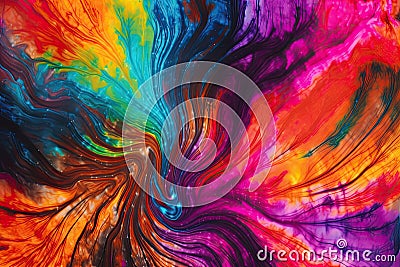 Electric Tie-Dye High-Voltage Twist on Classic Patterns for an Eye-Catching Wallpaper Stock Photo