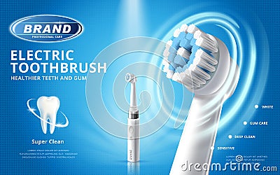 Electric toothbrush ads Vector Illustration