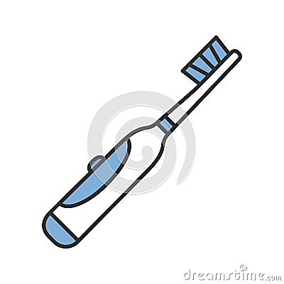 Electric toothbrush color icon Vector Illustration