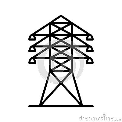 Electric tower glyph icon. Electricity pylon. Energy electric tower Vector Illustration